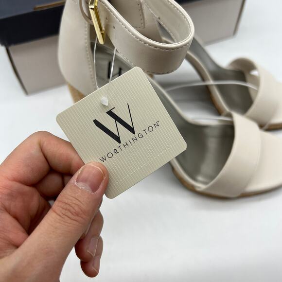 Worthington Womens Lynch Heeled Sandals Ivory Size 9.5M - Picture 6 of 15